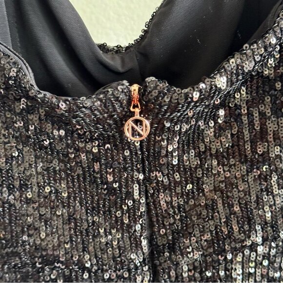 Nookie Black Sophia Mini Dress Sequin Off the Shoulder Size S NWT - Picture 10 of 11